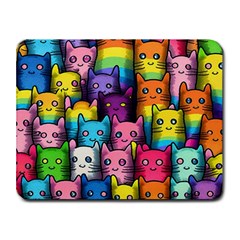 Cats Cat Cute Animal Rainbow Pattern Colorful Small Mousepad