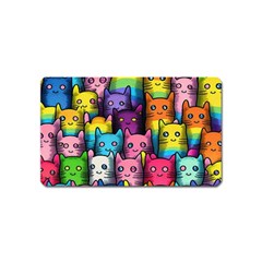 Cats Cat Cute Animal Rainbow Pattern Colorful Magnet (name Card) by Jancukart