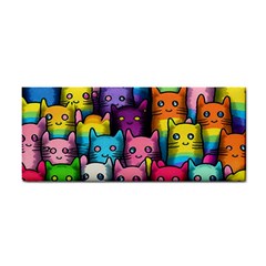 Cats Cat Cute Animal Rainbow Pattern Colorful Hand Towel