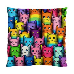 Cats Cat Cute Animal Rainbow Pattern Colorful Standard Cushion Case (Two Sides)