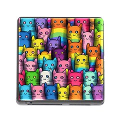 Cats Cat Cute Animal Rainbow Pattern Colorful Memory Card Reader (Square 5 Slot)