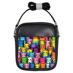 Cats Cat Cute Animal Rainbow Pattern Colorful Girls Sling Bag