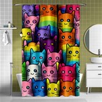 Cats Cat Cute Animal Rainbow Pattern Colorful Shower Curtain 48  x 72  (Small)  Curtain(48  X 72 ) - 42.18 x64.8  Curtain(48  X 72 )