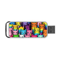 Cats Cat Cute Animal Rainbow Pattern Colorful Portable Usb Flash (one Side)