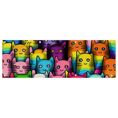 Cats Cat Cute Animal Rainbow Pattern Colorful Banner and Sign 9  x 3 