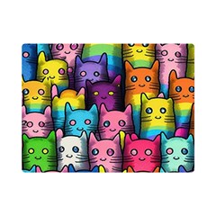 Cats Cat Cute Animal Rainbow Pattern Colorful One Side Premium Plush Fleece Blanket (Mini)