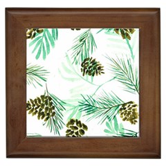 Watercolor Pattern Winter Framed Tile