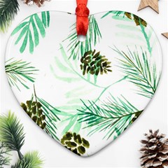 Watercolor Pattern Winter Ornament (heart)