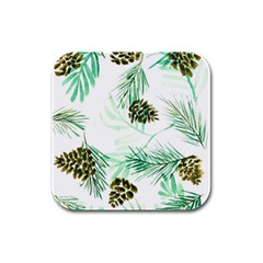 Watercolor Pattern Winter Rubber Square Coaster (4 Pack)