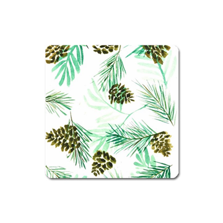 Watercolor Pattern Winter Square Magnet