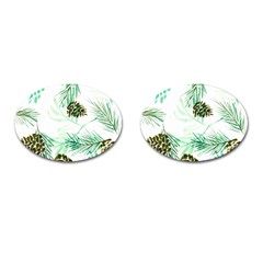 Watercolor Pattern Winter Cufflinks (oval) by Jancukart