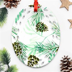 Watercolor Pattern Winter Ornament (oval Filigree)