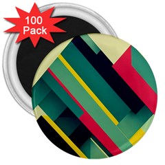 Pattern Abstract Geometric Design 3  Magnets (100 Pack)