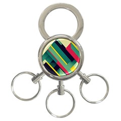 Pattern Abstract Geometric Design 3-ring Key Chain by Jancukart