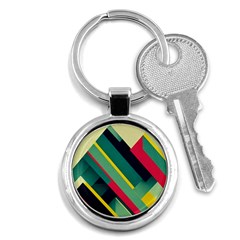 Pattern Abstract Geometric Design Key Chain (round)