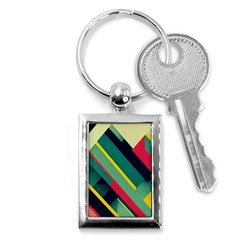 Pattern Abstract Geometric Design Key Chain (rectangle)