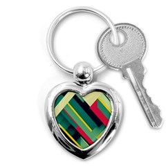 Pattern Abstract Geometric Design Key Chain (heart)