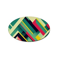 Pattern Abstract Geometric Design Sticker Oval (100 Pack)