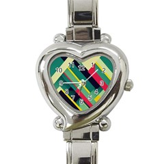 Pattern Abstract Geometric Design Heart Italian Charm Watch by Jancukart