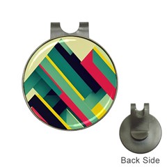 Pattern Abstract Geometric Design Hat Clips With Golf Markers