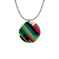 Pattern Abstract Geometric Design 1  Button Necklace