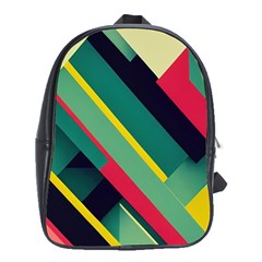 Pattern Abstract Geometric Design School Bag (xl)