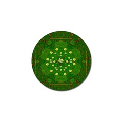 Lotus Bloom In Gold And A Green Peaceful Surrounding Environment Golf Ball Marker (4 Pack) by pepitasart