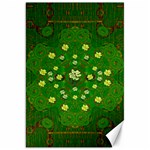 Lotus Bloom In Gold And A Green Peaceful Surrounding Environment Canvas 20  x 30  19.62 x28.9  Canvas - 1