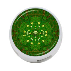 Lotus Bloom In Gold And A Green Peaceful Surrounding Environment 4-port Usb Hub (two Sides) by pepitasart