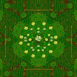 Lotus Bloom In Gold And A Green Peaceful Surrounding Environment Play Mat (Rectangle) Front