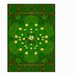 Lotus Bloom In Gold And A Green Peaceful Surrounding Environment Large Garden Flag (Two Sides) Back