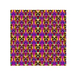 Cute Small Dogs With Colorful Flowers Square Satin Scarf (30  X 30 ) by pepitasart