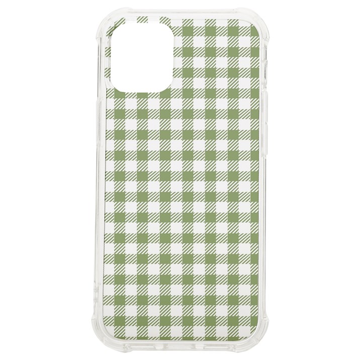 Green Tea White Small Plaids  iPhone 12 mini TPU UV Print Case	