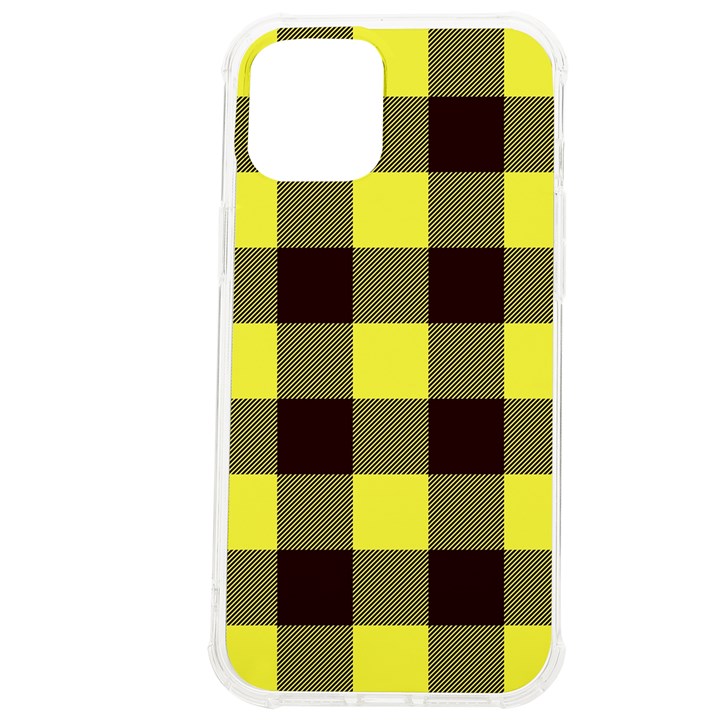 Black and yellow plaids iPhone 12 Pro max TPU UV Print Case