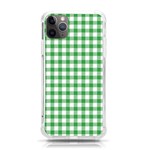 Straight Green White Small Plaids  iPhone 11 Pro Max 6.5 Inch TPU UV Print Case Front