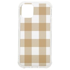 Brown And White Plaids Iphone 12 Mini Tpu Uv Print Case	 by ConteMonfrey