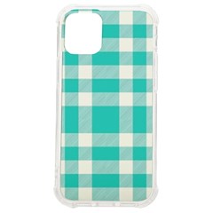 Turquoise Plaids  Iphone 12 Mini Tpu Uv Print Case	