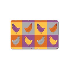 Chickens Pixel Pattern - Version 1a Magnet (name Card) by wagnerps