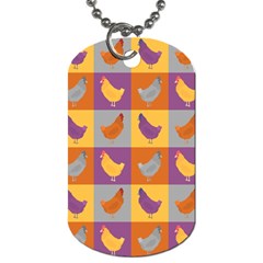 Chickens Pixel Pattern - Version 1a Dog Tag (one Side) by wagnerps