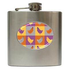 Chickens Pixel Pattern - Version 1a Hip Flask (6 Oz) by wagnerps