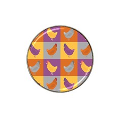 Chickens Pixel Pattern - Version 1a Hat Clip Ball Marker (4 Pack) by wagnerps