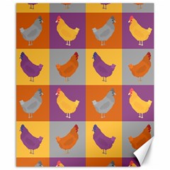 Chickens Pixel Pattern - Version 1a Canvas 8  X 10  by wagnerps