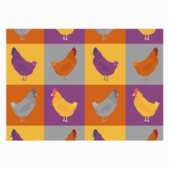 Chickens Pixel Pattern - Version 1a Large Glasses Cloth (2 Sides) by wagnerps