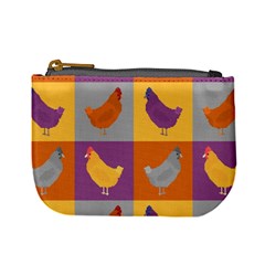 Chickens Pixel Pattern - Version 1a Mini Coin Purse by wagnerps