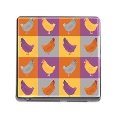 Chickens Pixel Pattern - Version 1a Memory Card Reader (square 5 Slot) by wagnerps