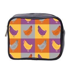 Chickens Pixel Pattern - Version 1a Mini Toiletries Bag (two Sides) by wagnerps