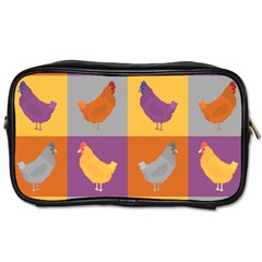 Chickens Pixel Pattern - Version 1a Toiletries Bag (two Sides) by wagnerps