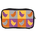 Chickens Pixel Pattern - Version 1a Toiletries Bag (Two Sides) Front