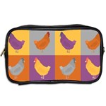 Chickens Pixel Pattern - Version 1a Toiletries Bag (Two Sides) Back