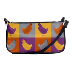 Chickens Pixel Pattern - Version 1a Shoulder Clutch Bag by wagnerps